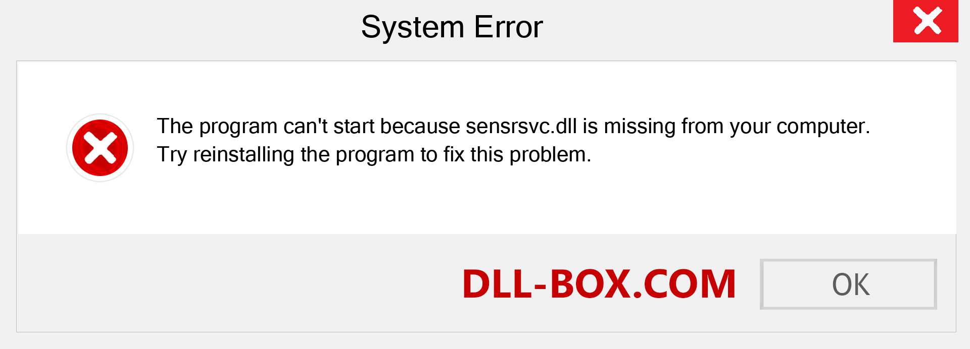  sensrsvc.dll file is missing?. Download for Windows 7, 8, 10 - Fix  sensrsvc dll Missing Error on Windows, photos, images